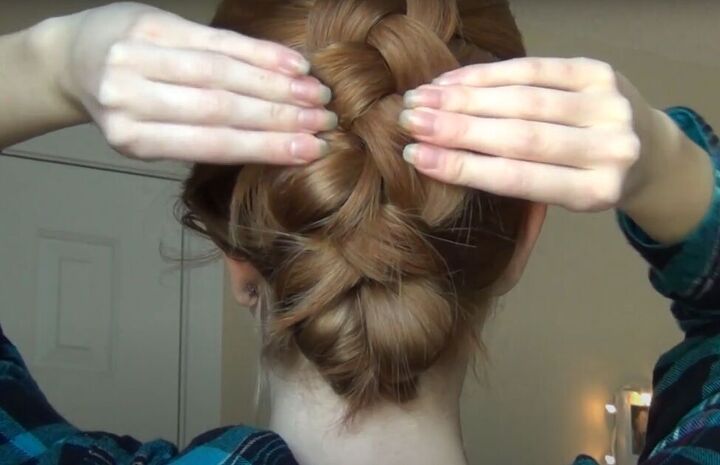 dutch braid updo, Adjusting braid