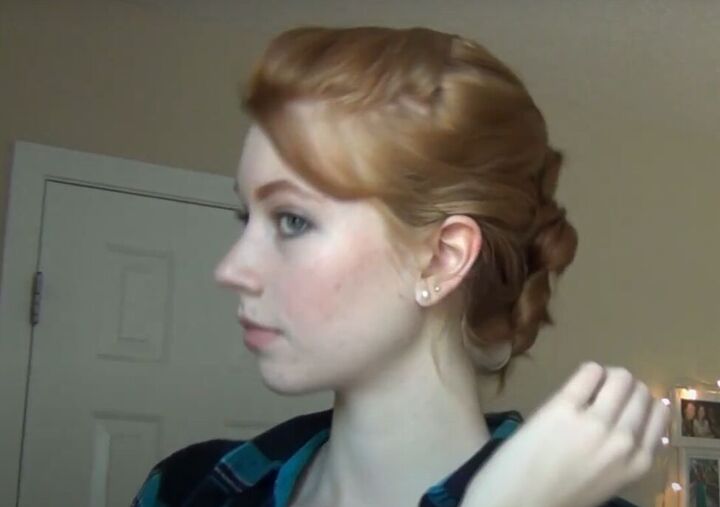 dutch braid updo, Adding final touches