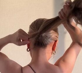 easy hack for a contemporary classic hairstyle, Making ponytail