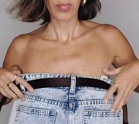 the new way people on tiktok are wearing their jeans, Belting jeans