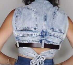 the new way people on tiktok are wearing their jeans, DIY jean top