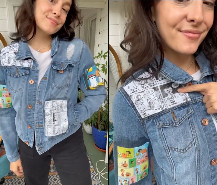wow this is a stunning way to upcycle a denim jacket with comics, Upcycled denim jacket with comics
