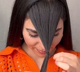 do this instead of braiding your hair all the way down, Separating front of hair