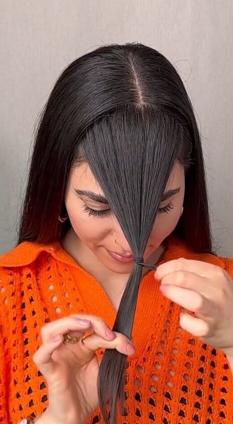 do this instead of braiding your hair all the way down, Separating front of hair