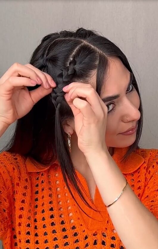 do this instead of braiding your hair all the way down, Adding volume to braid