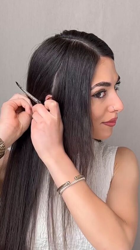 easy fall hairstyle on only one side of your head, Sectioning hair