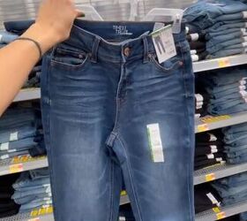 upcycle walmart jeans to look designer, Jeans