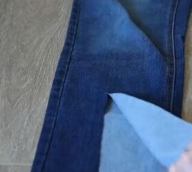 upcycle walmart jeans to look designer, Cutting jeans