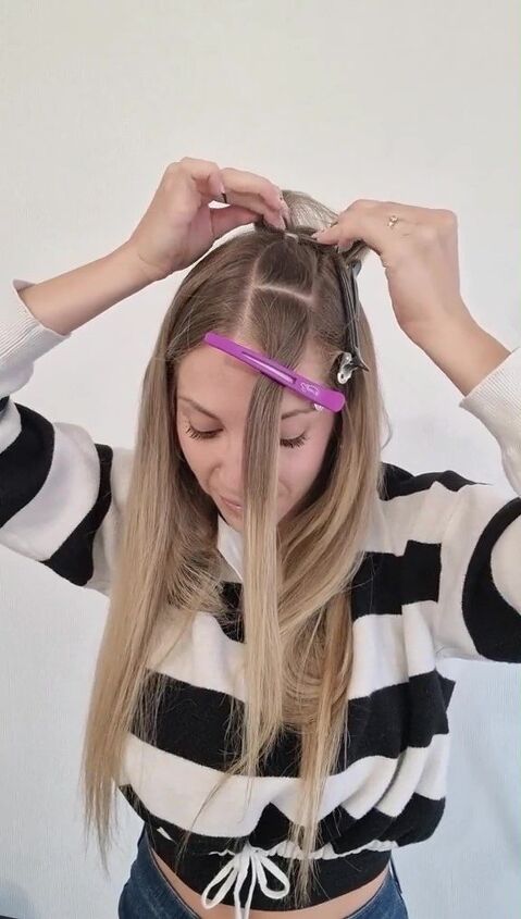 super cute and easy hairstyle with 4 braids, Dividing section