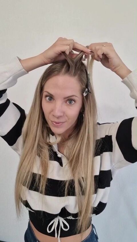 super cute and easy hairstyle with 4 braids, Braiding