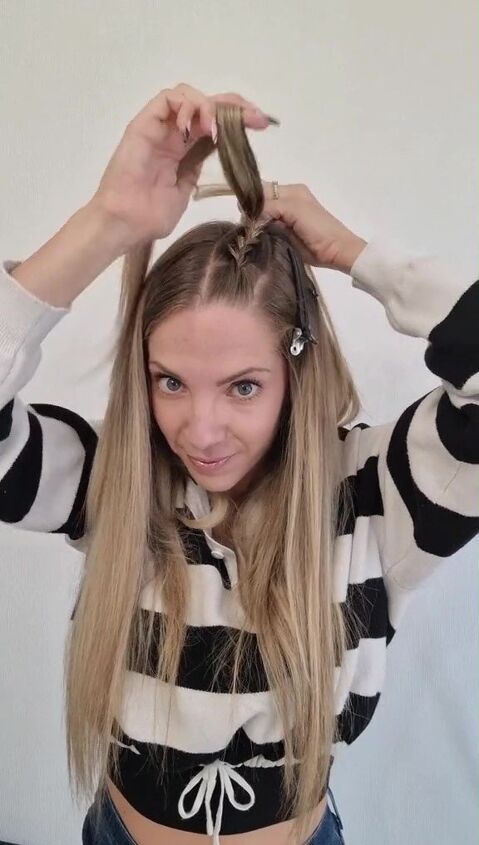 super cute and easy hairstyle with 4 braids, Braiding