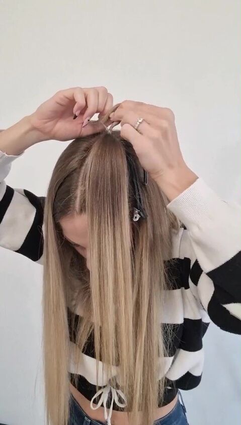 super cute and easy hairstyle with 4 braids, Flipping hair