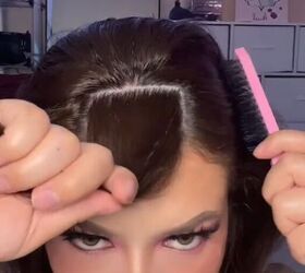 pull all your hair back for your next workout with this hairstyle, Separating hair