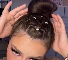 pull all your hair back for your next workout with this hairstyle, Creating low bun