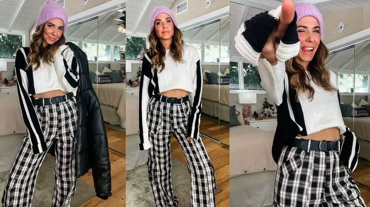 casual winter outfit ideas, Checkered pants