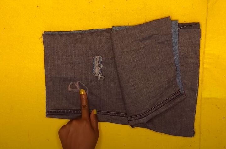 upcycled denim skirt, Marking fabric