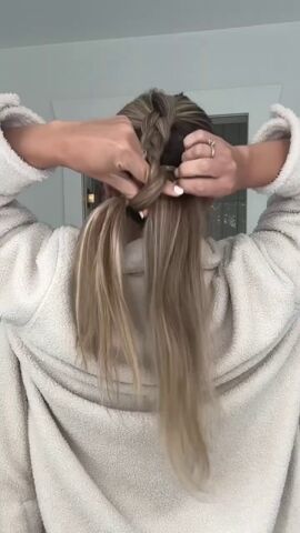 dutch braid hairstyles for long hair, Making double pony Dutch braid