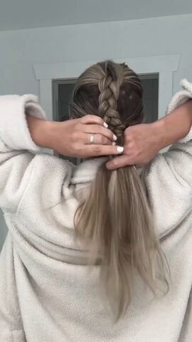 dutch braid hairstyles for long hair, Making double pony Dutch braid