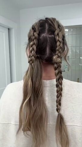 dutch braid hairstyles for long hair, Making double Dutch braid