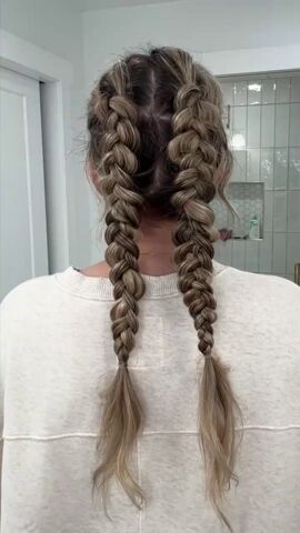 dutch braid hairstyles for long hair, Making double Dutch braid