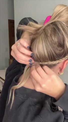 dutch braid hairstyles for long hair, Making headband braid