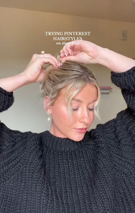holiday updo perfect for short hair, Pinning curls