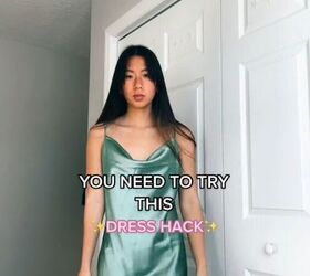 tighten your dress in seconds without sewing, Dress hack