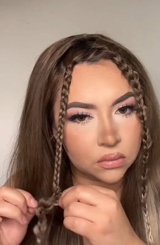 this hairstyle includes all the hottest trends, Braiding hair