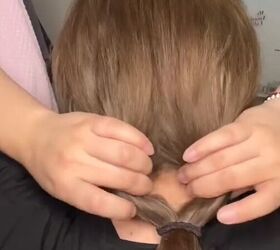 hide your airpods at work with this hairstyle, Making a hole
