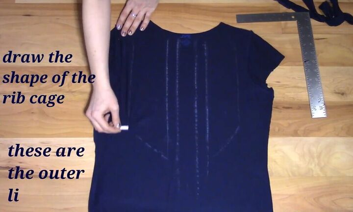 shirt weaving, Drawing ribcage