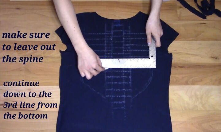 shirt weaving, Drawing across ribcage