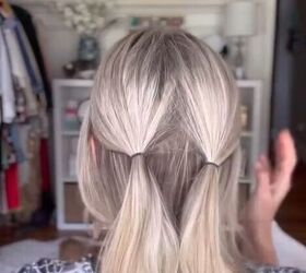 easy updo for fine and slippery hair, Making ponytails