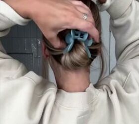 cute claw clip hairstyle, Adding clip