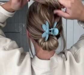 cute claw clip hairstyle, Tying tails