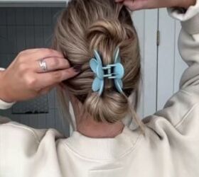 cute claw clip hairstyle, Adding texture