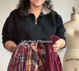 thrift 3 flannels to diy your new favorite fall piece, Flannel shirts