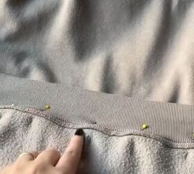 how to crop your hoodie, Pinning fabric