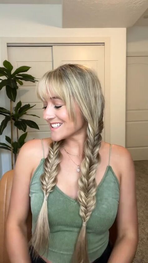 this is so much better than pigtails, Cute fishtail pigtail braids