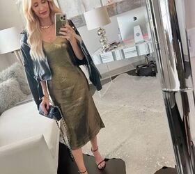 outfit ideas over 40, The gold slip dress