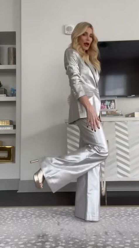outfit ideas over 40, The metallic suit