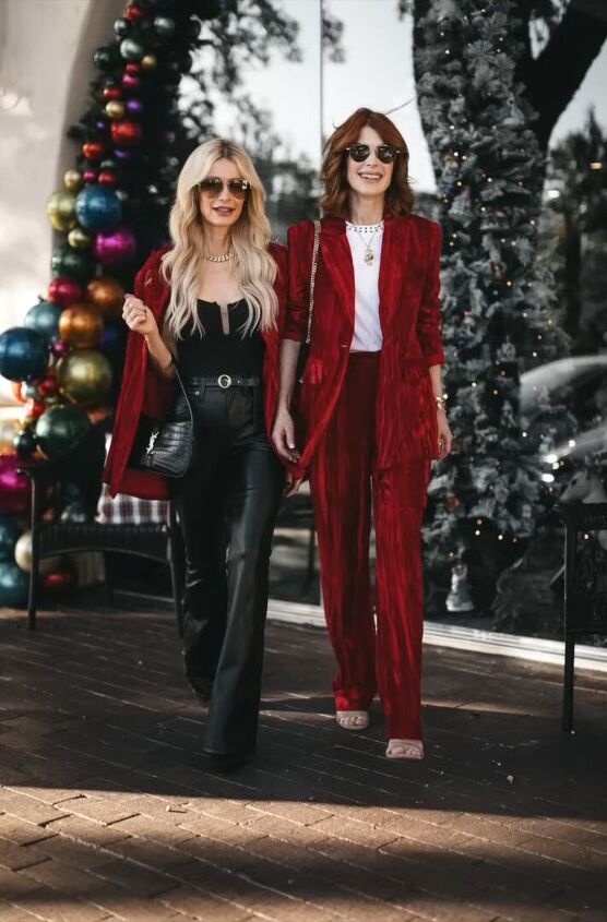 outfit ideas over 40, Red velvet outfit