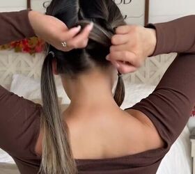 do 2 braids and criss cross them, Creating bottom pigtails