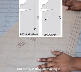 how to cut out your fabric when sewing a project, Grain line