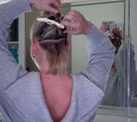 no more loose baby hairs with this updo, Clipping middle section