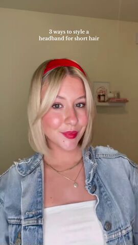 3 ways to style your short hair in a headband, Curtain bangs