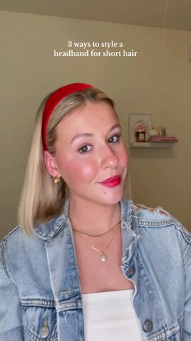 3 ways to style your short hair in a headband, Pushed back hairdo