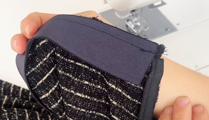 how to sew a maxi skirt, Adding elasticated waistband