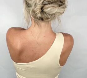 save this hack for the next time you re a wedding guest, Messy chic wedding guest hairdo