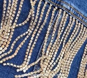 how to add rhinestone fringe to a jean jacket, Attaching crystal fringe