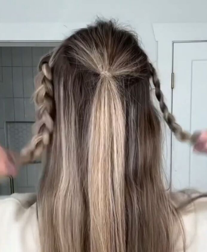 easy half up braided hairstyle, Side braids